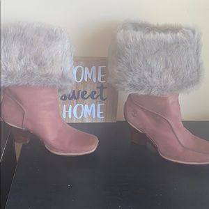 Metallic Brown Calf Faux Fur Timberland Boots